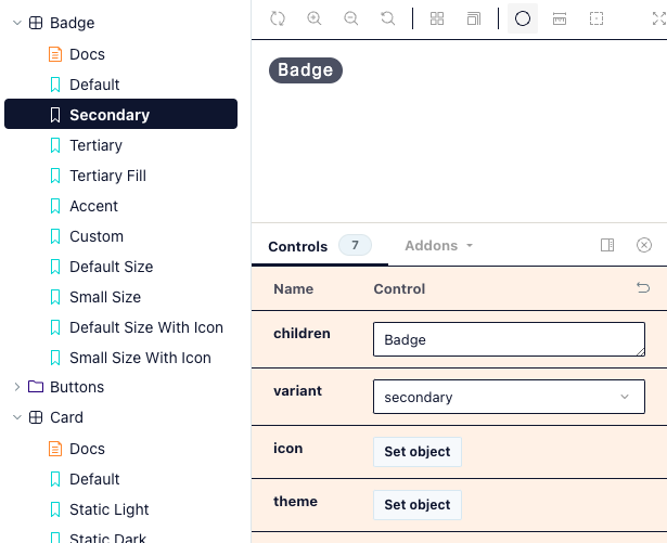 the individual canvas for the Badge component.